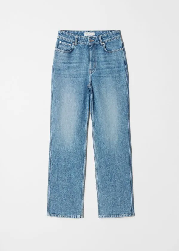 and Other Stories HighWaist StraightLeg Jeans Mid Blue Wash Women Trousers