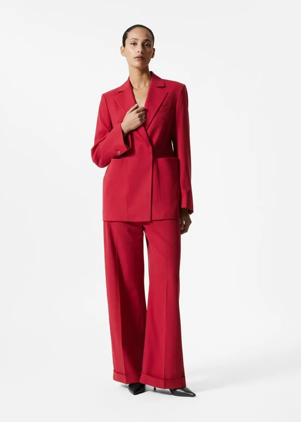 and Other Stories HighWaisted Tailored Trousers Red Women Sets and Suits