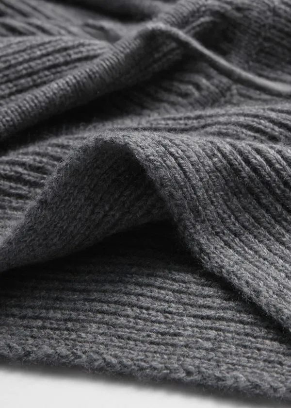 and Other Stories Hooded Wool Collar Grey Women Scarves