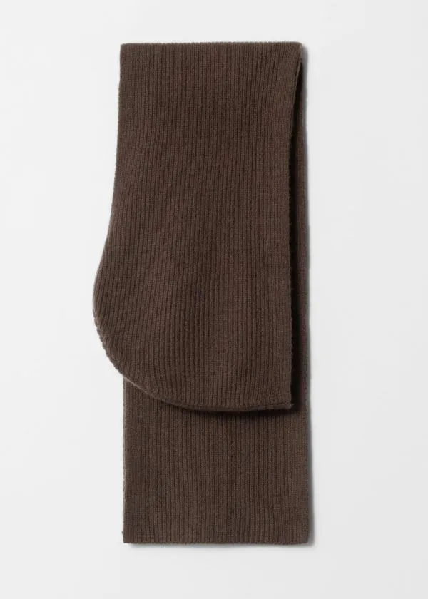 and Other Stories Hooded Wool Scarf Mahogany Women Scarves