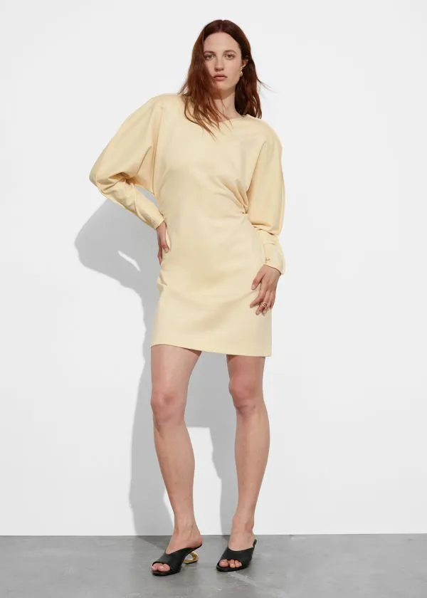 and Other Stories Hourglass Mini Dress Yellow Women Dresses