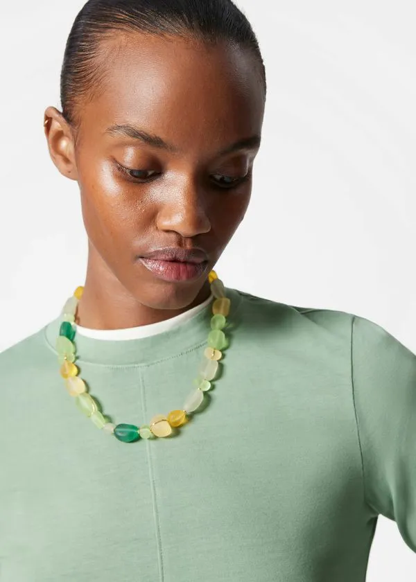 and Other Stories Irregular Bead Necklace Greenandgold Women Necklaces
