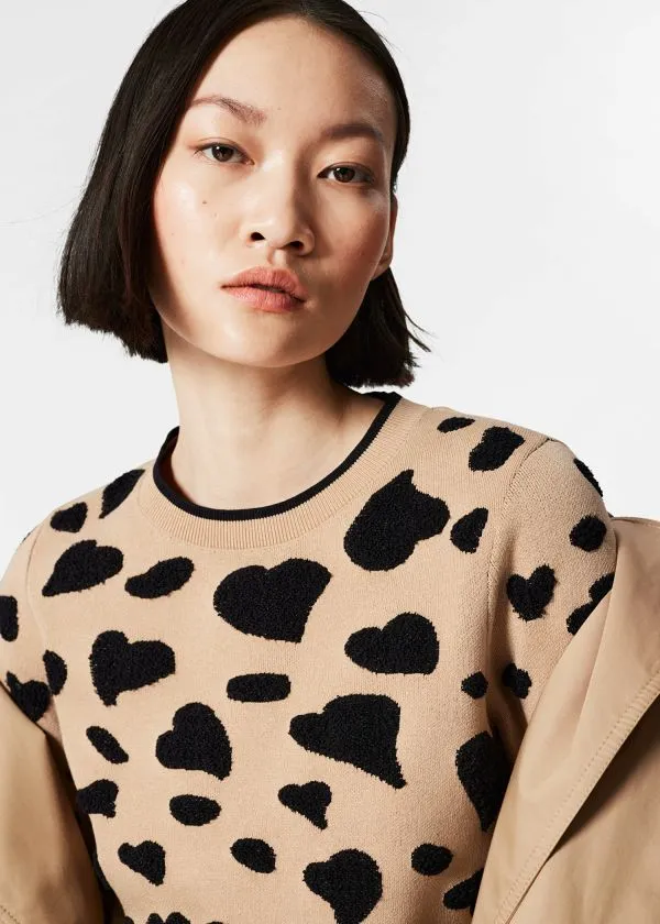 and Other Stories Jacquard Knit Top Beige and Black Women Knitwear