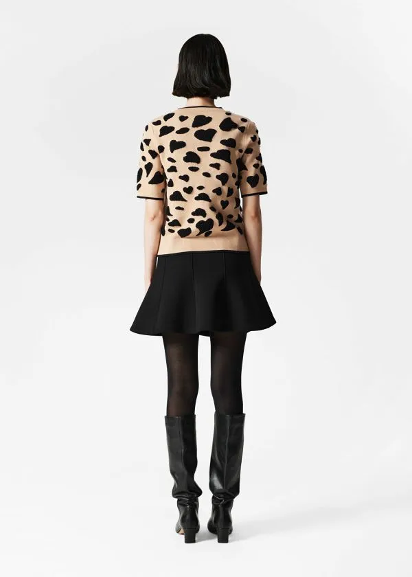 and Other Stories Jacquard Knit Top Beige and Black Women Knitwear