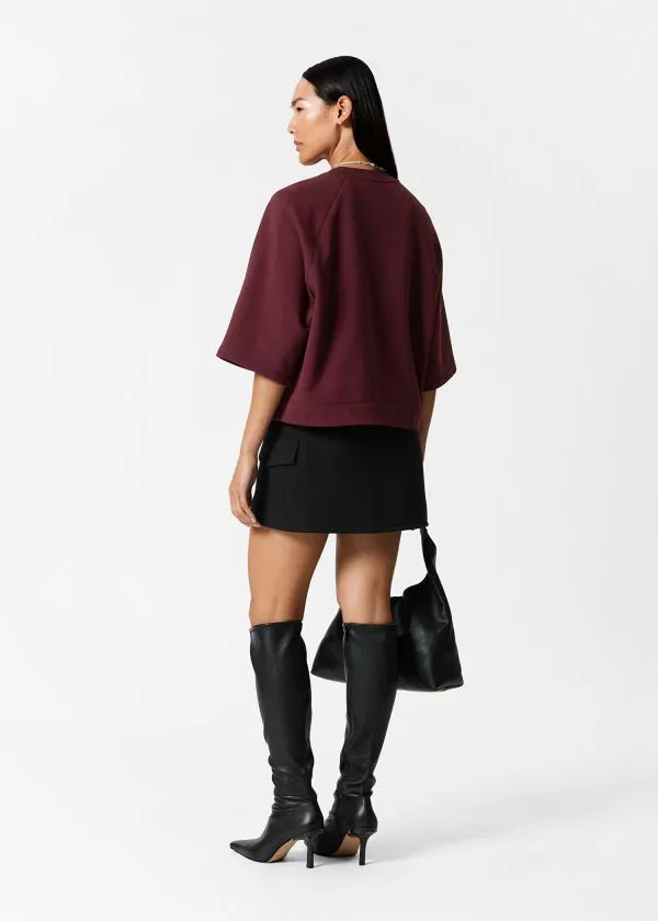 and Other Stories Jersey Sweater Dark Red Women Tops and Tshirts