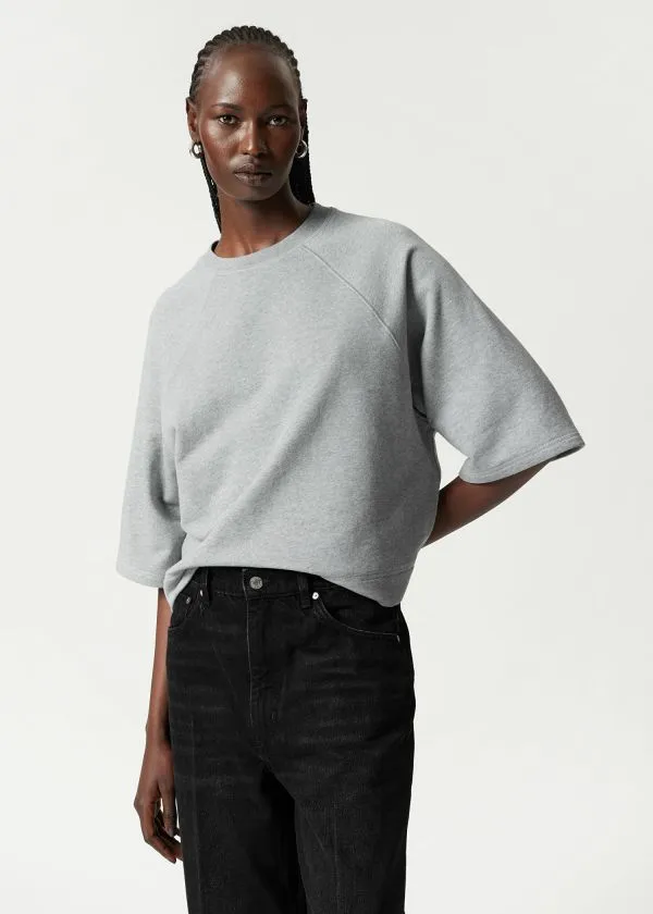 and Other Stories Jersey Sweater Grey Melange Women Tops and Tshirts