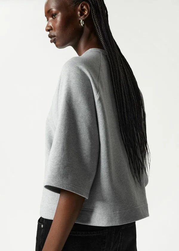 and Other Stories Jersey Sweater Grey Melange Women Tops and Tshirts