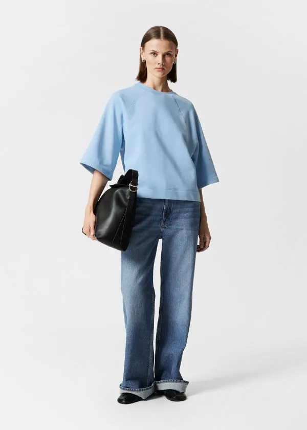 and Other Stories Jersey Sweater Light Blue Women Tops and Tshirts