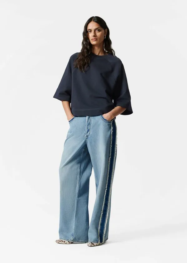 and Other Stories Jersey Sweater Navy Women Tops and Tshirts