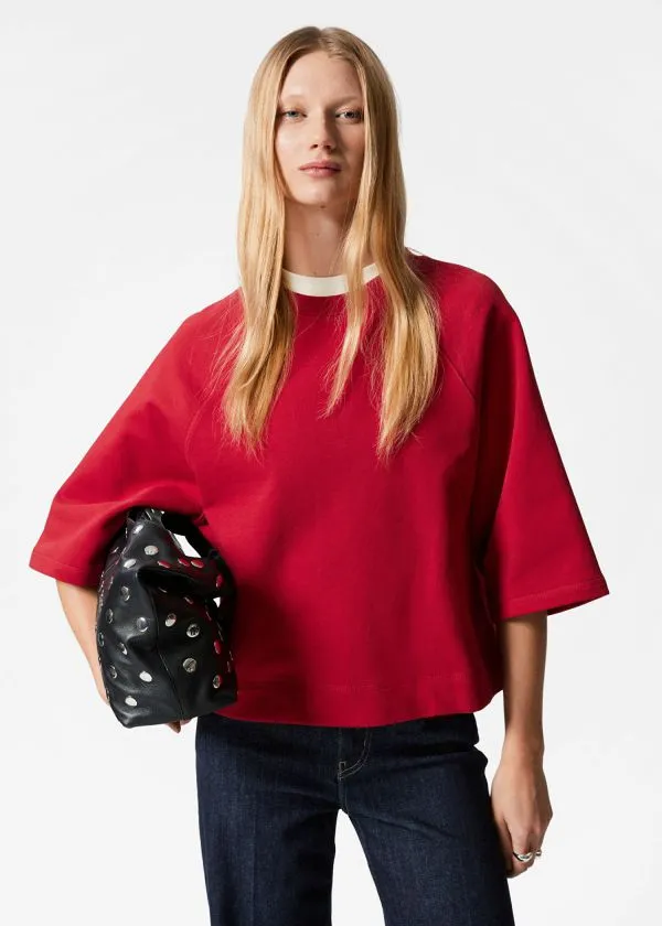 and Other Stories Jersey Sweater Red Women Tops and Tshirts