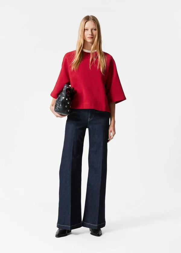 and Other Stories Jersey Sweater Red Women Tops and Tshirts