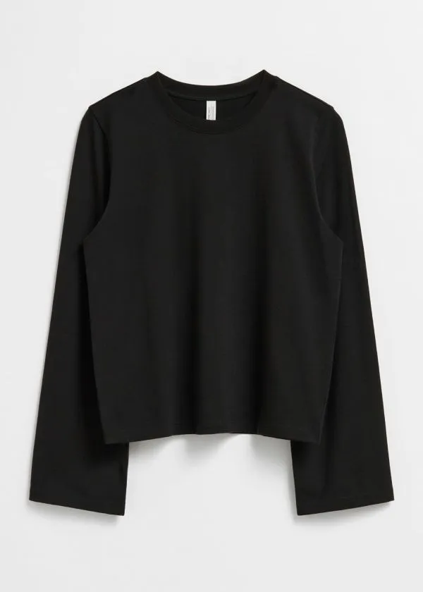 and Other Stories Jersey Top Black Women Tops and Tshirts