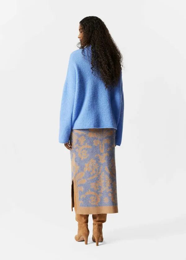 and Other Stories Knitted Jacquard Skirt Green and Floral Women Skirts