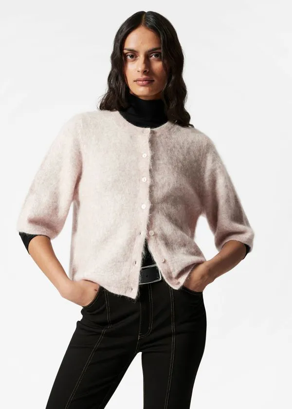 and Other Stories Knitted MohairBlend Cardigan Beige Women Knitwear