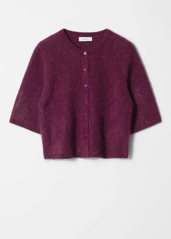 and Other Stories Knitted MohairBlend Cardigan Burgundy Women Knitwear