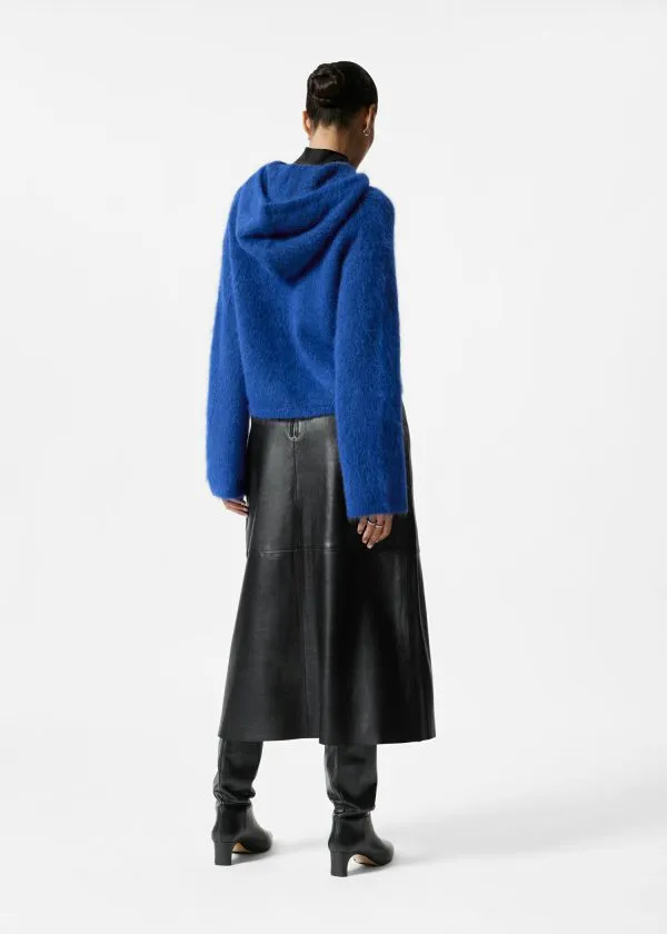 and Other Stories Knitted MohairBlend Hoodie Cobalt Women Knitwear
