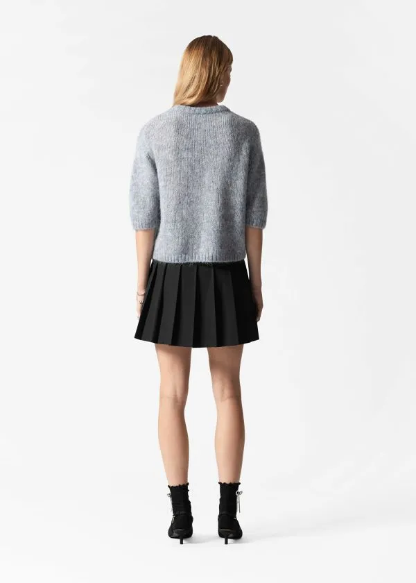 and Other Stories Knitted MohairBlend TShirt Grey Women Knitwear