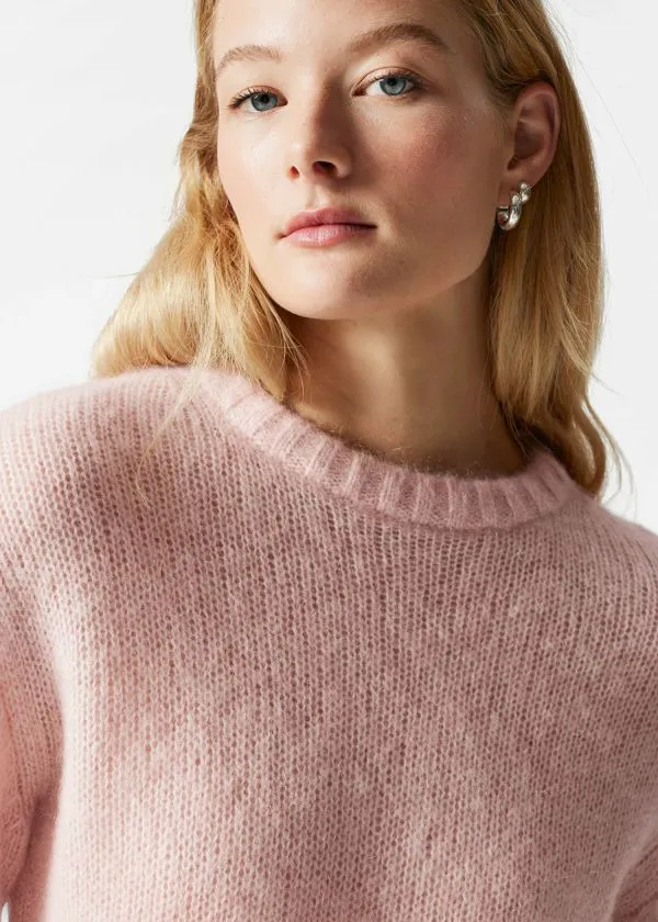 and Other Stories Knitted MohairBlend TShirt Light Pink Women Knitwear