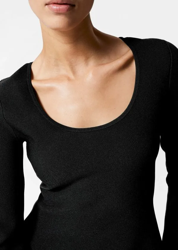and Other Stories Knitted Peplum Mini Dress Black Women Dresses