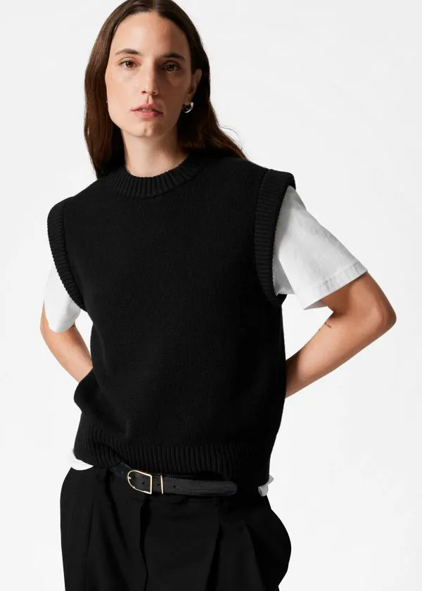 and Other Stories Knitted Vest Black Women Knitwear