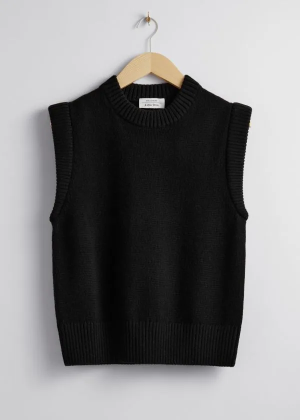 and Other Stories Knitted Vest Black Women Knitwear and Other Stories Knitted Vest Black Women Knitwear