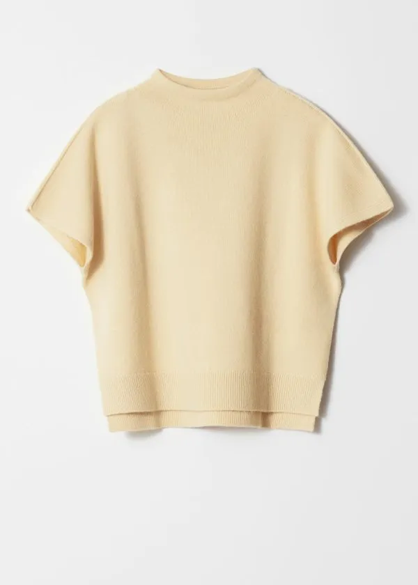 and Other Stories Knitted Wool BatwingSleeve Top Yellow Women Knitwear