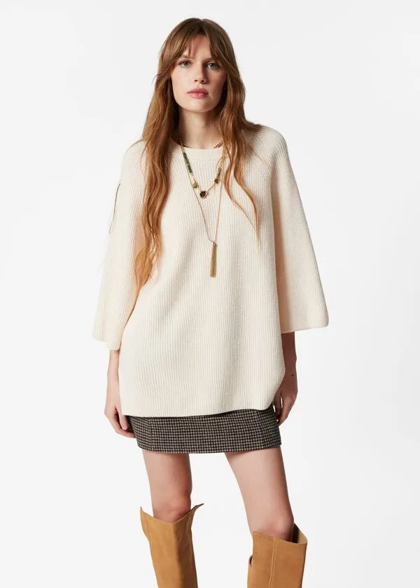 and Other Stories Knitted Wool Top Cream Women Knitwear