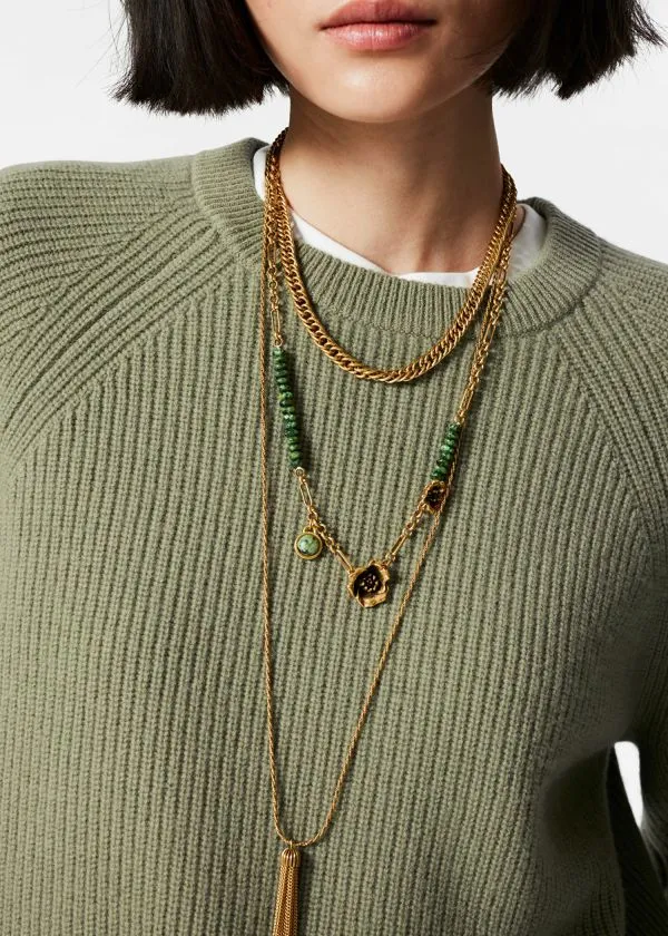 and Other Stories Knitted Wool Top Green Women Knitwear