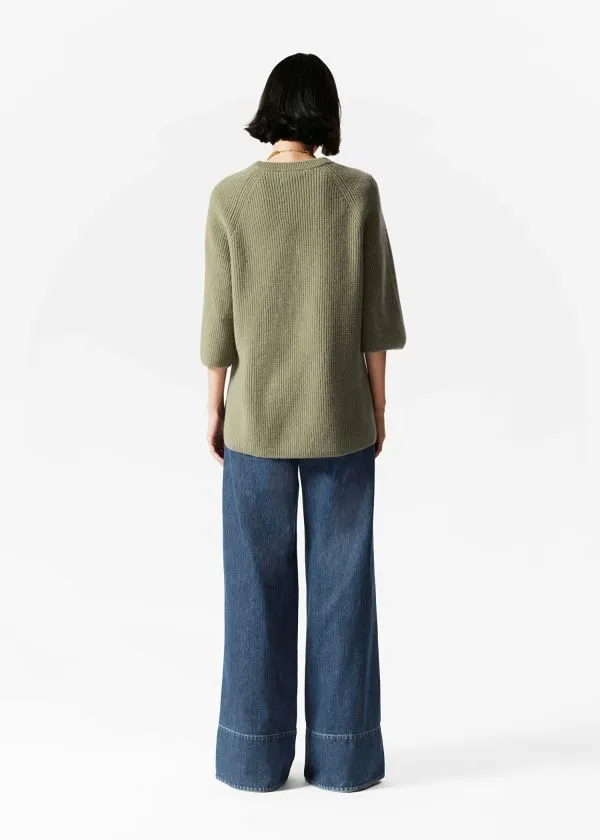and Other Stories Knitted Wool Top Green Women Knitwear