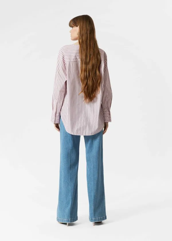 and Other Stories KnotDetail Shirt Beige Pinstripe Women Blouses and Shirts