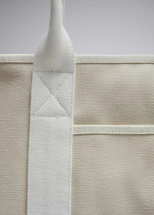 and Other Stories Large Canvas Tote Beige Women Tote Bags