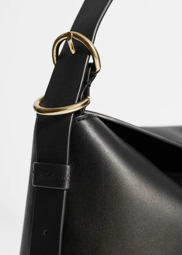 and Other Stories Large Leather Shoulder Bag Black Women Shoulder Bags
