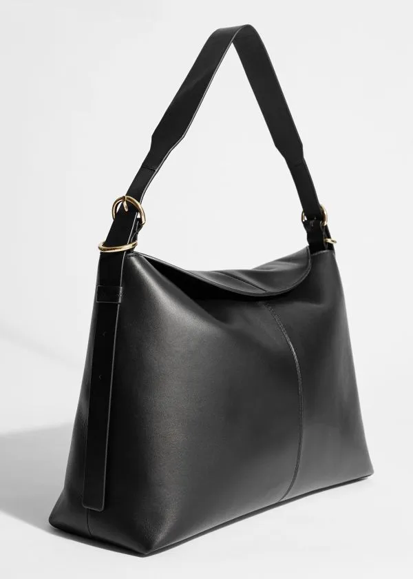 and Other Stories Large Leather Shoulder Bag Black Women Shoulder Bags