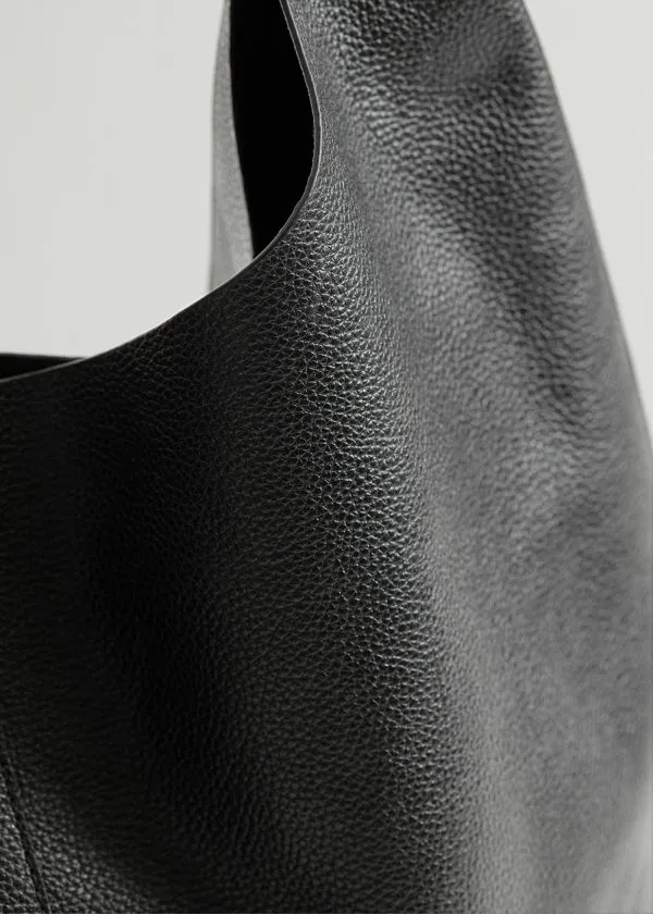 and Other Stories Large Leather Tote Bag Black Women Tote Bags