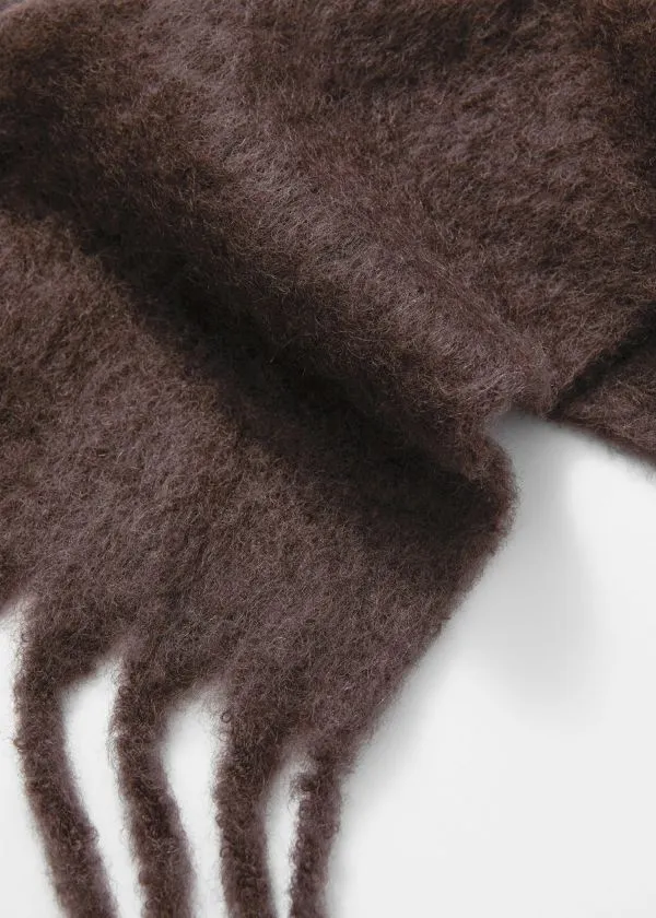 and Other Stories Large MohairBlend Scarf Brown Women Scarves