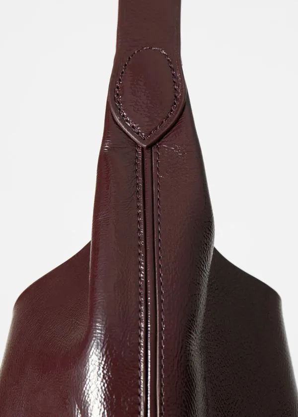 and Other Stories Large PatentLeather Tote Bag Burgundy Women Tote Bags
