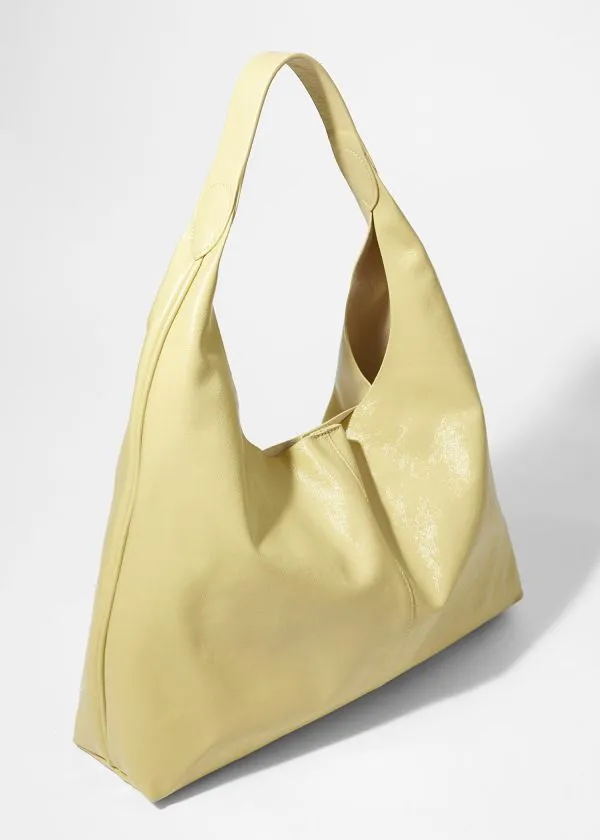 and Other Stories Large PatentLeather Tote Bag Yellow Women Tote Bags