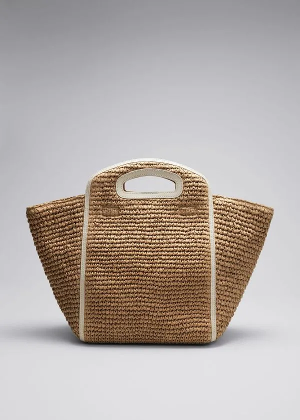 and Other Stories Large Straw Tote Beige Women Tote Bags