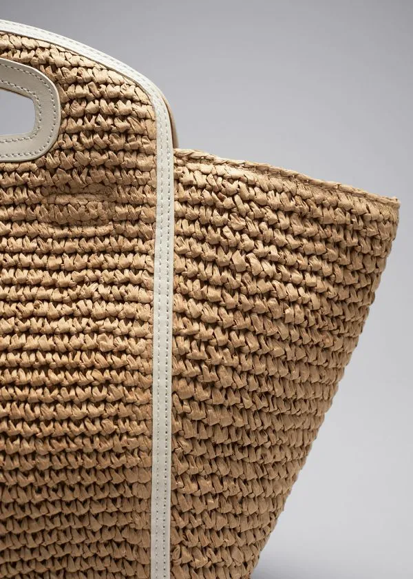 and Other Stories Large Straw Tote Beige Women Tote Bags