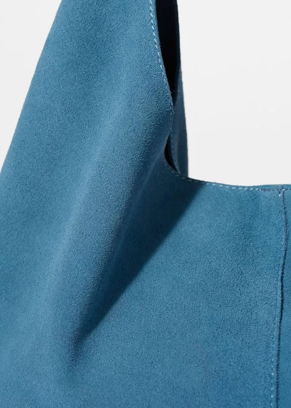 and Other Stories Large Suede Tote Bag Blue Suede Women Tote Bags