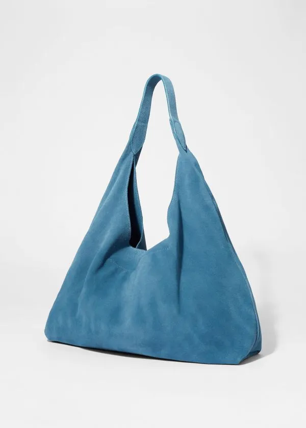and Other Stories Large Suede Tote Bag Blue Suede Women Tote Bags
