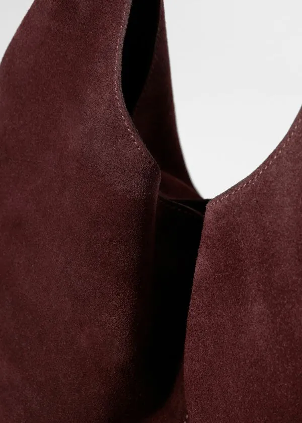 and Other Stories Large Suede Tote Bag Burgundy Suede Women Tote Bags
