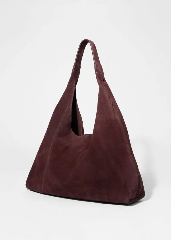 and Other Stories Large Suede Tote Bag Burgundy Suede Women Tote Bags