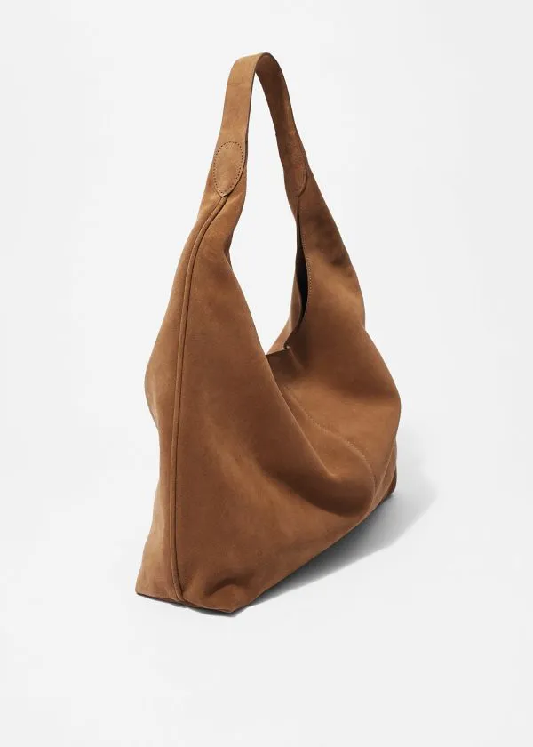 and Other Stories Large Suede Tote Bag Cognac Women Tote Bags