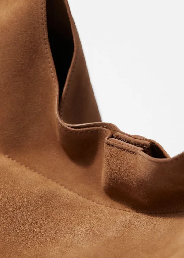 and Other Stories Large Suede Tote Bag Cognac Women Tote Bags