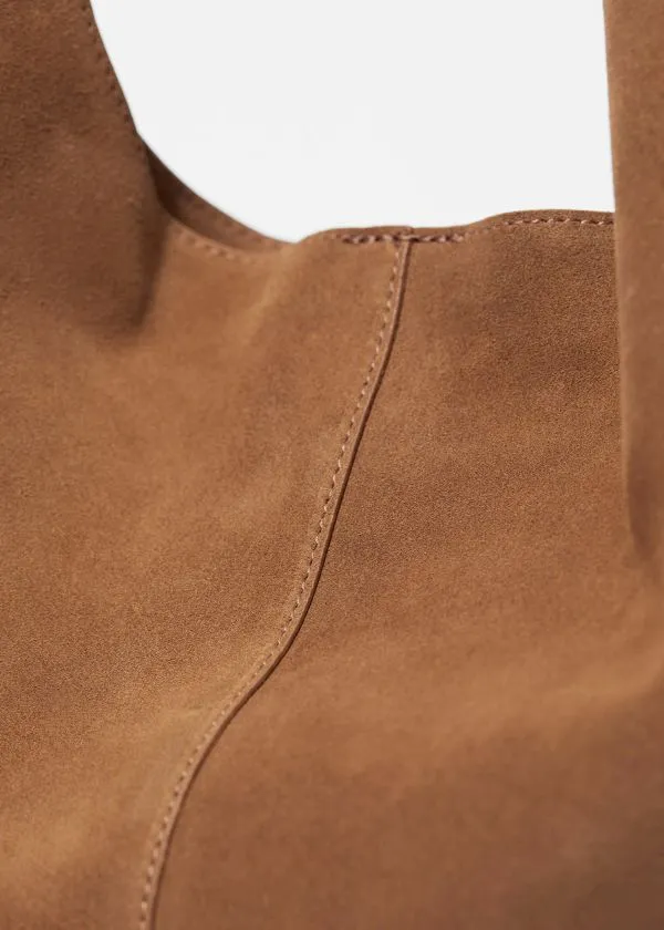 and Other Stories Large Suede Tote Bag Cognac Women Tote Bags