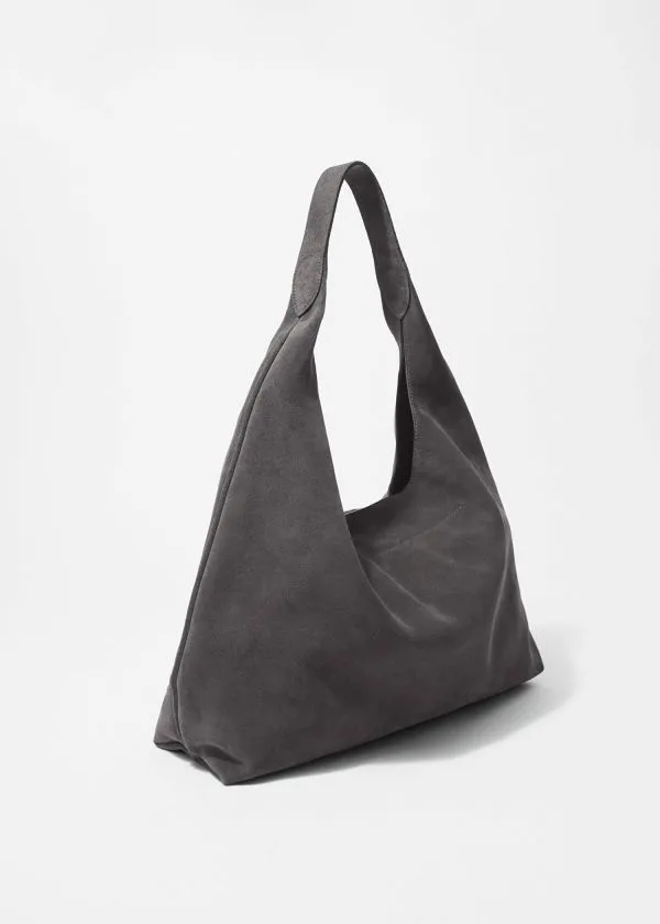 and Other Stories Large Suede Tote Bag Dark Grey Women Tote Bags