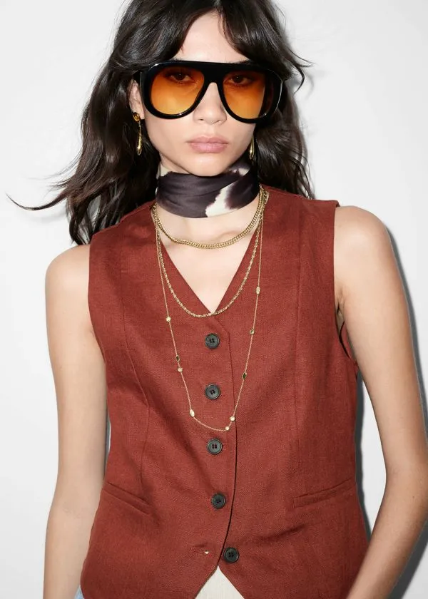 and Other Stories Layered Chain Necklace Gold Women Necklaces