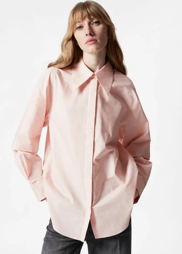 and Other Stories LayeredSleeve Shirt Pink Women Blouses and Shirts