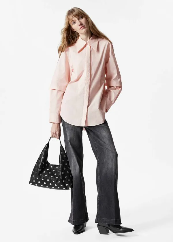 and Other Stories LayeredSleeve Shirt Pink Women Blouses and Shirts